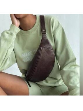 Mandrn Espresso Brown Leather Crossbody Sling Bag